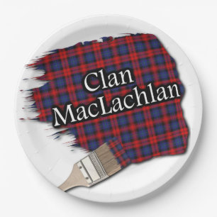 Clan MacLachlan Scottish Tartan Paint Brush Paper Plates