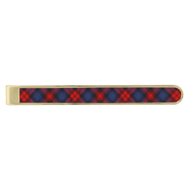 Clan MacLachlan Tartan Gold Finish Tie Bar (Front)