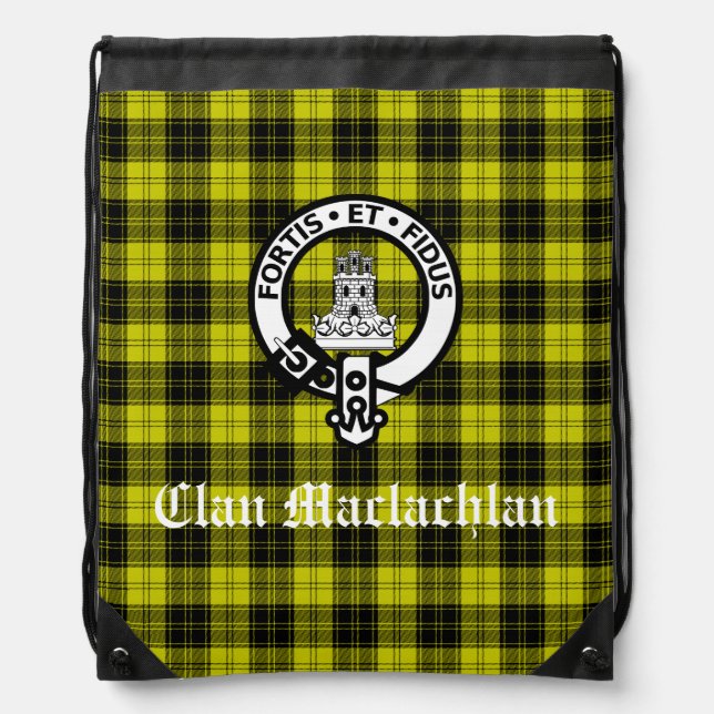 Clan Maclachlan Tartan Unisex Drawstring Bag (Front)