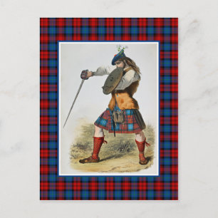 Clan MacLachlan Vintage Illustration Tartan Frame Postcard