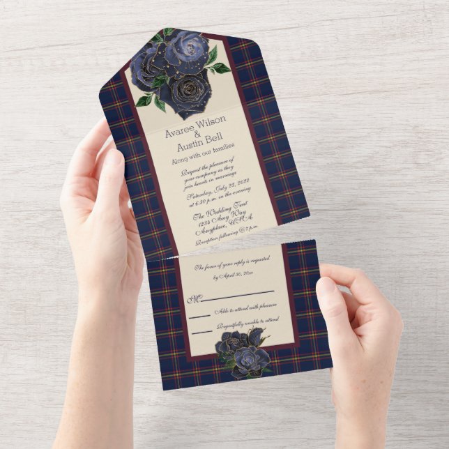 Clan Maclaine of Lochbuie Scottish Tartan  All In One Invitation (Tearaway)
