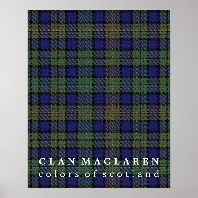 Clan MacLaren Colors of Scotland Tartan Poster (Front)