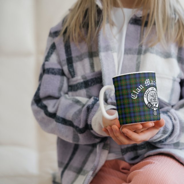 Clan MacLaren Crest Badge & Tartan Customizable Coffee Mug (Creator Uploaded)