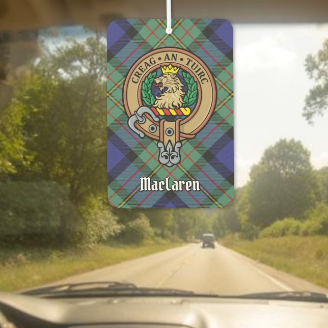 Clan MacLaren Crest over Tartan Air Freshener (Creator Uploaded)
