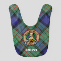 Clan MacLaren Crest over Tartan Baby Bib