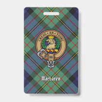 Clan MacLaren Crest over Tartan Badge