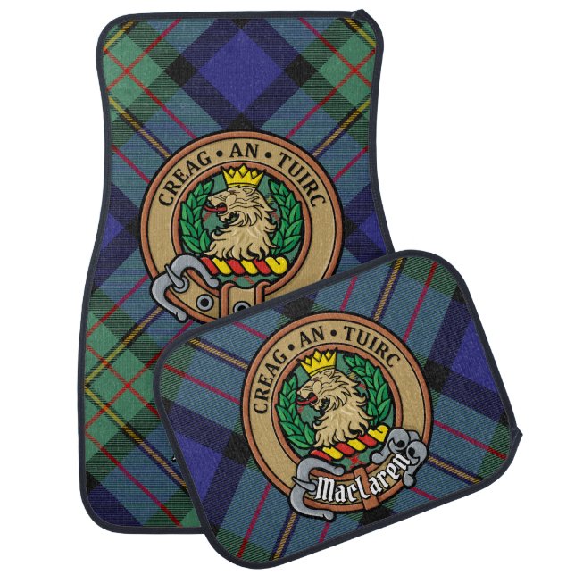 Clan MacLaren Crest over Tartan Car Floor Mat (Set)