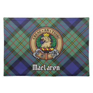 Clan MacLaren Crest over Tartan Cloth Placemat