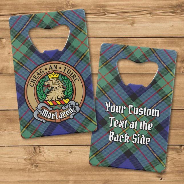 Clan MacLaren Crest over Tartan Credit Card Bottle Opener (Creator Uploaded)