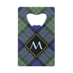 Clan MacLaren Crest over Tartan Credit Card Bottle Opener