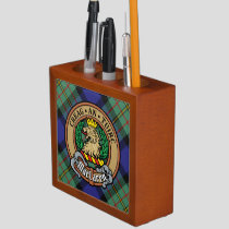 Clan MacLaren Crest over Tartan Desk Organizer