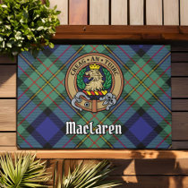 Clan MacLaren Crest over Tartan Doormat
