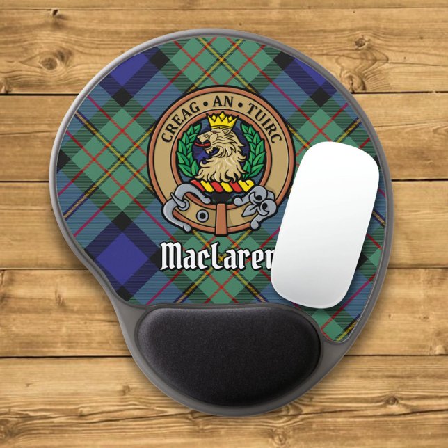 Clan MacLaren Crest over Tartan Gel Mouse Pad (Creator Uploaded)