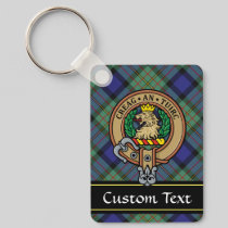 Clan MacLaren Crest over Tartan Keychain