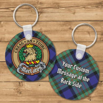 Clan MacLaren Crest over Tartan Keychain
