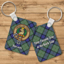 Clan MacLaren Crest over Tartan Keychain