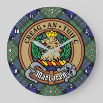 Clan MacLaren Crest over Tartan Large Clock