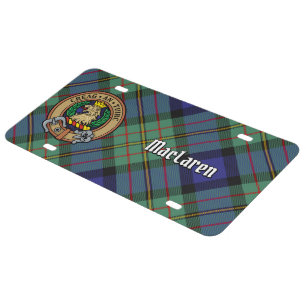 Clan MacLaren Crest over Tartan License Plate
