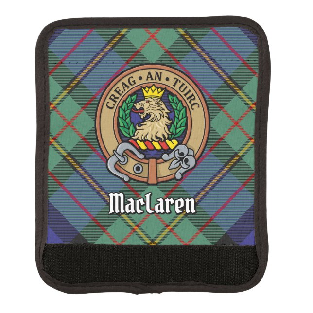 Clan MacLaren Crest over Tartan Luggage Handle Wrap (Front)