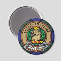 Clan MacLaren Crest over Tartan Magnet