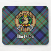 Clan MacLaren Crest over Tartan Mouse Pad