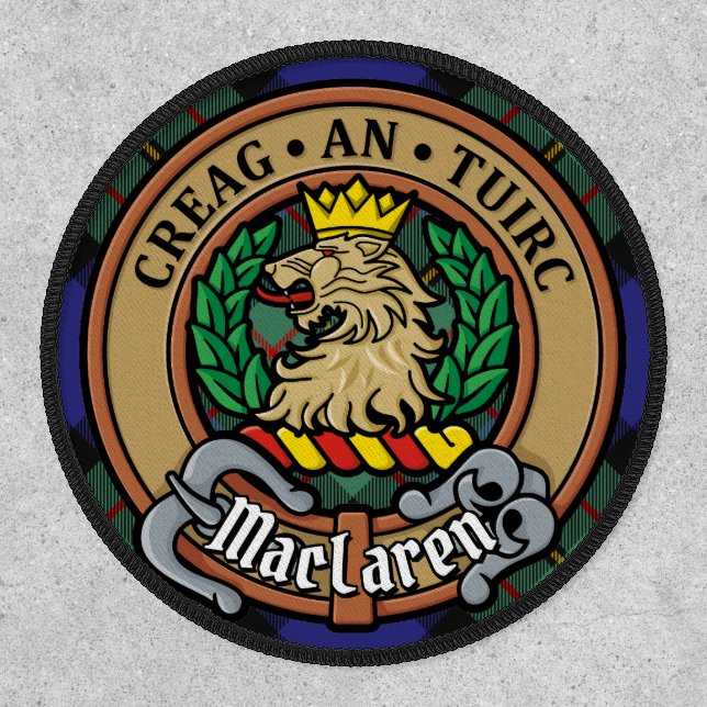 Clan MacLaren Crest over Tartan Patch (Front)