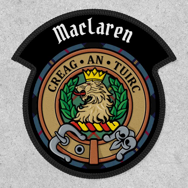 Clan MacLaren Crest over Tartan Patch (Front)