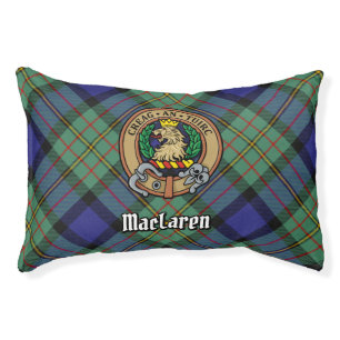 Clan MacLaren Crest over Tartan Pet Bed