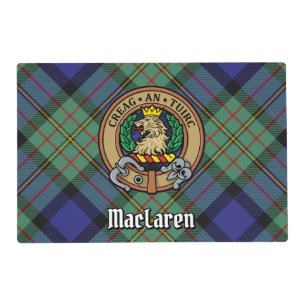 Clan MacLaren Crest over Tartan Placemat