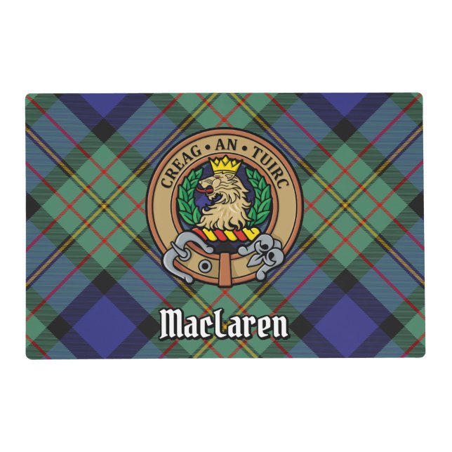 Clan MacLaren Crest over Tartan Placemat (Front)