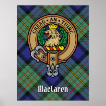 Clan MacLaren Crest over Tartan Poster