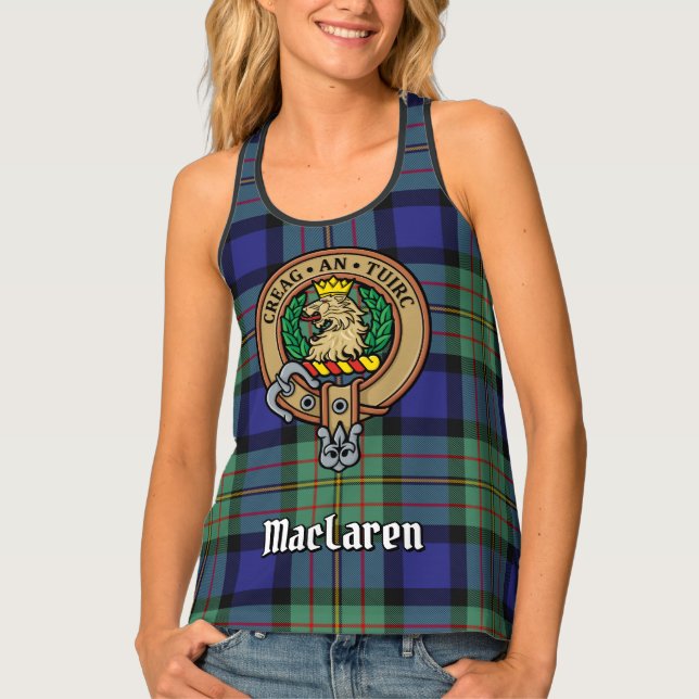 Clan MacLaren Crest over Tartan Tank Top (Front)
