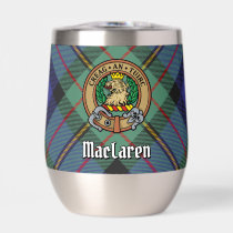 Clan MacLaren Crest over Tartan Thermal Wine Tumbler