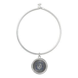 Clan MacLaren Crest & Tartan Knot Bangle Bracelet