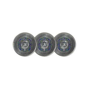 Clan MacLaren Crest & Tartan Knot Golf Ball Marker