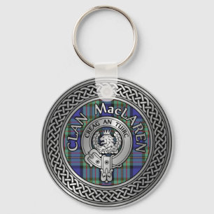 Clan MacLaren Crest & Tartan Knot Keychain