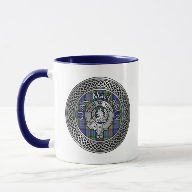 Clan MacLaren Crest & Tartan Knot Mug (Left)