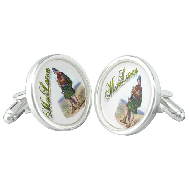 Clan MacLaren Scottish Dream Cufflinks (Angled)