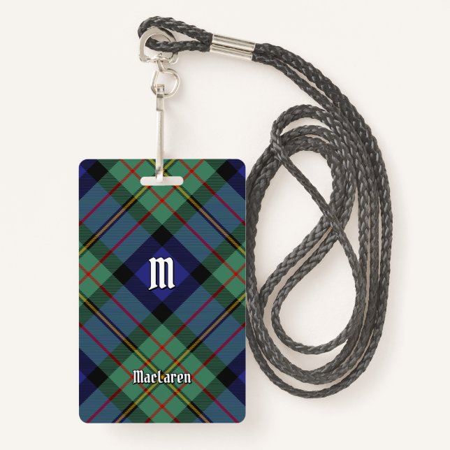 Clan MacLaren Tartan Badge (Front with Lanyard)