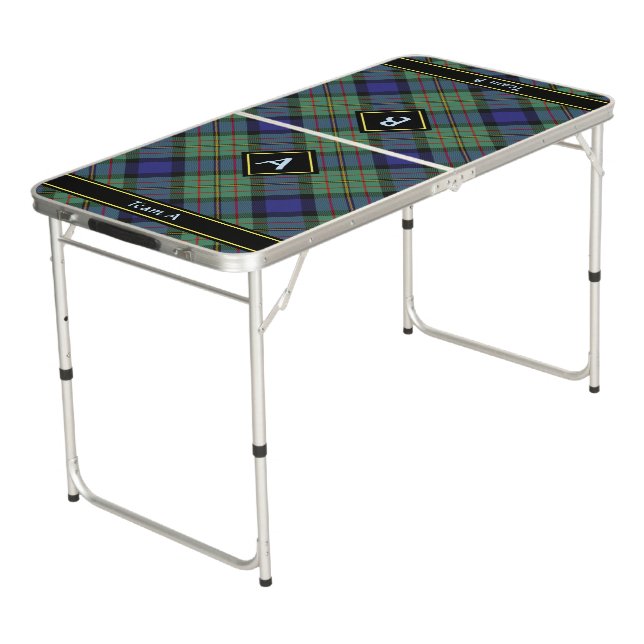 Clan MacLaren Tartan Beer Pong Table (Angled)