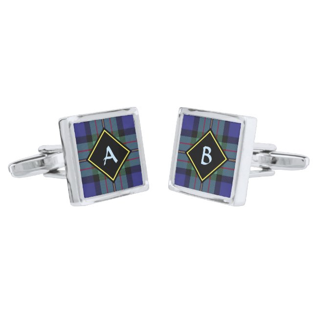 Clan MacLaren Tartan Cufflinks (Angled)