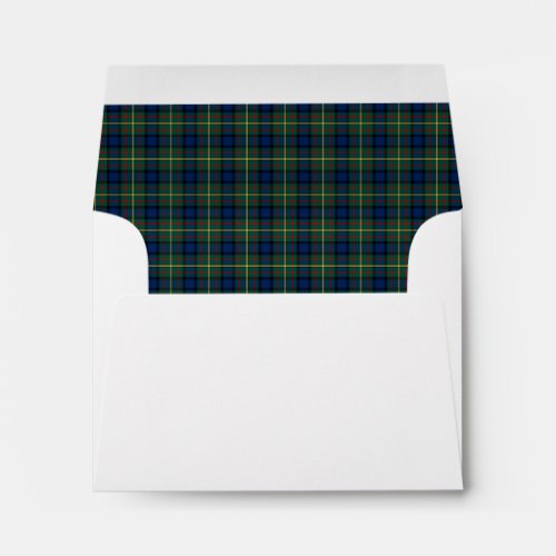 Clan MacLaren Tartan Dark Green and Blue Plaid Envelope