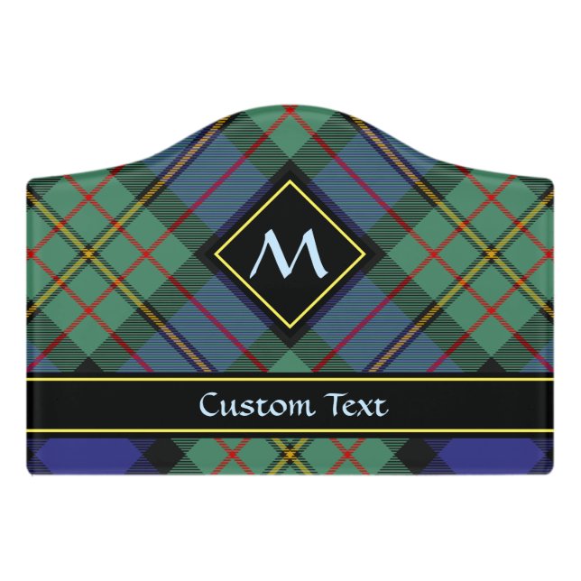 Clan MacLaren Tartan Door Sign (Small Crest Front)
