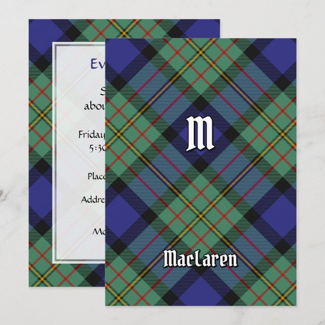 Clan MacLaren Tartan Invitation (Front/Back)