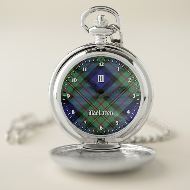 Clan MacLaren Tartan Pocket Watch (Inside)