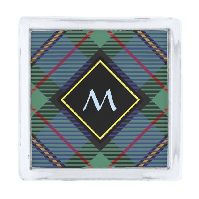 Clan MacLaren Tartan Silver Finish Lapel Pin (Front)