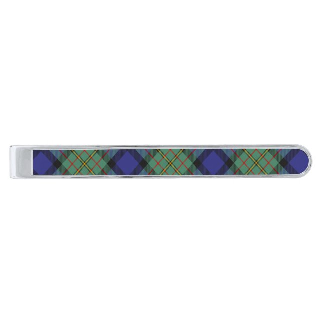 Clan MacLaren Tartan Silver Finish Tie Bar (Front)