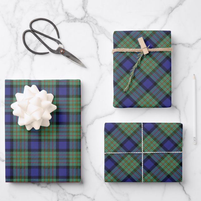 Clan MacLaren Tartan Wrapping Paper Sheets (Front)