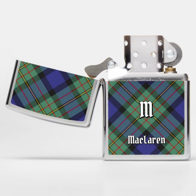 Clan MacLaren Tartan Zippo Lighter (Opened)