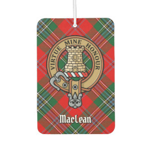 Clan MacLean Crest over Tartan Air Freshener